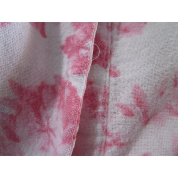 Modest Flannel Nightgown Pink Rose National Ladies M Missing Button Vintage GUC - Picture 11 of 13
